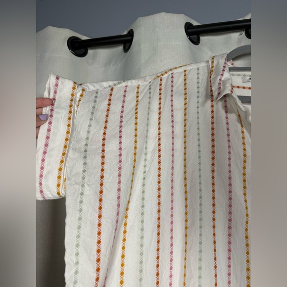 Madewell Daily Cotton Shirt in White Jacquard Rainbow Stripe XL - Picture 7 of 8